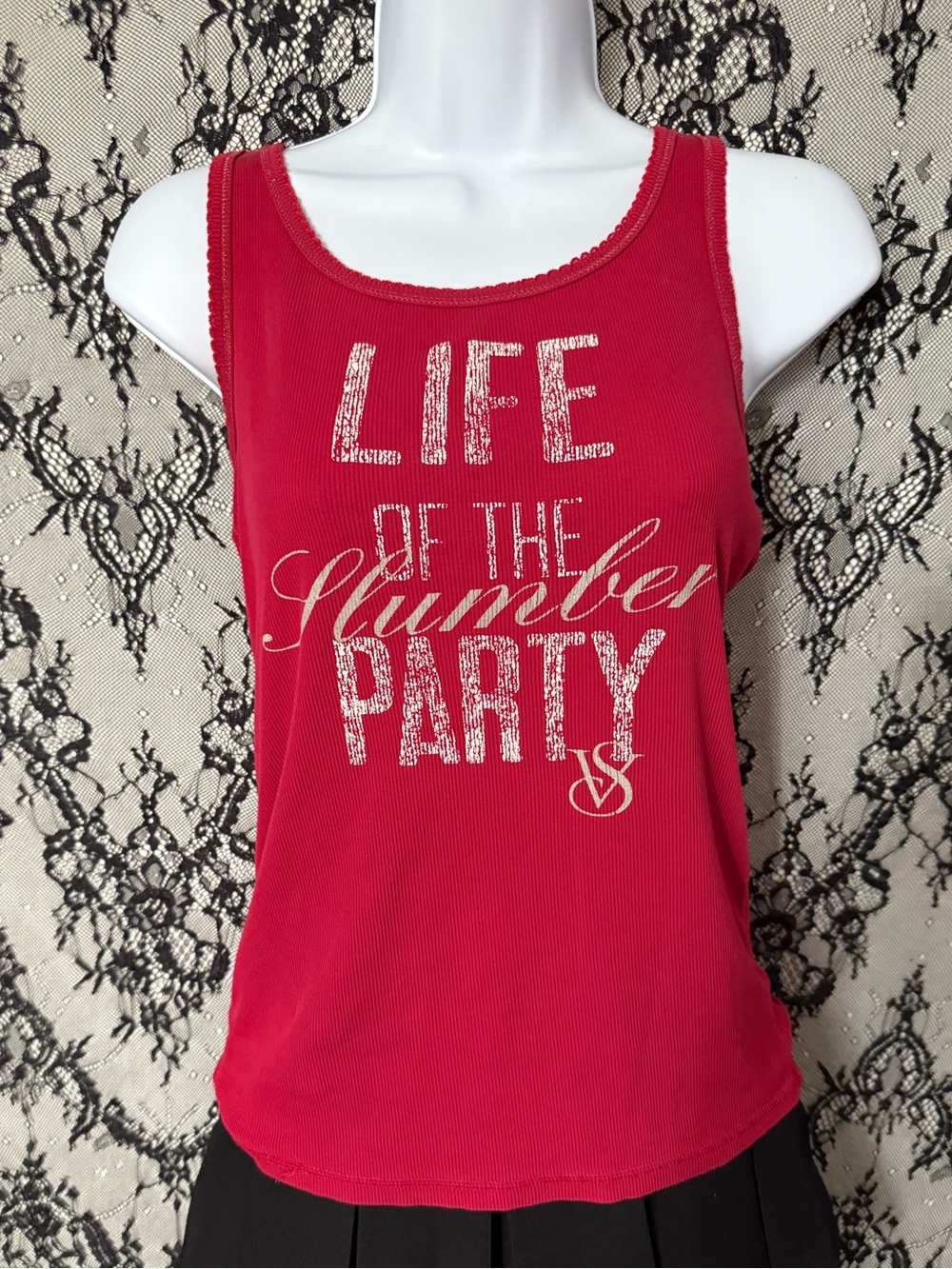 Victoria's Secret Red 'Life of the Slumber Party' Tank Top